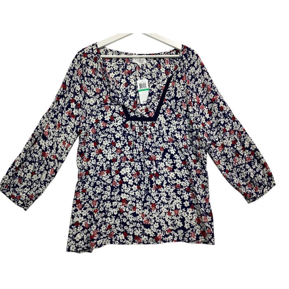 Velvet‎ by Graham and Spencer split V-neck L multicolor